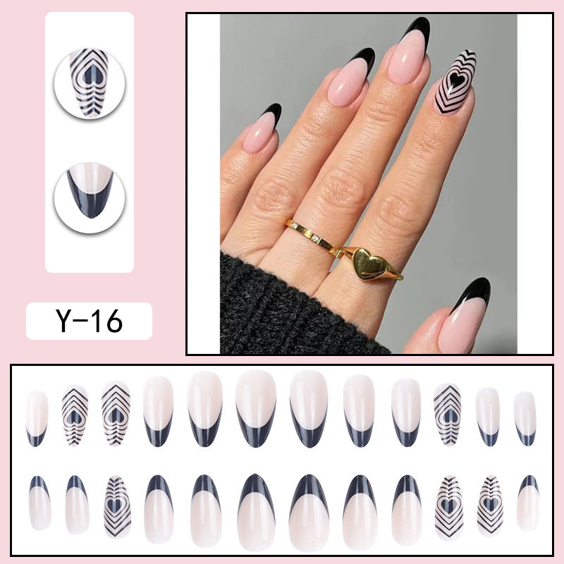 ｛YMJ-1｝Explosive false nail stickers wear nail finished nail piece removable blush nail girls cat eye gradient nail patch