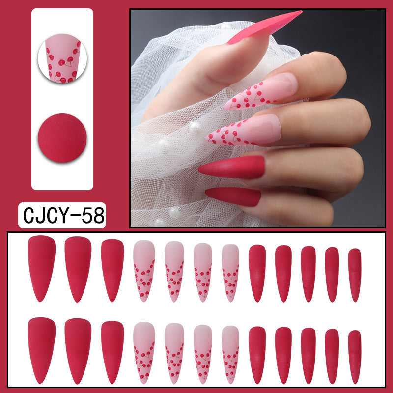 ｛CBCY-1｝Long section Europe and the United States wear nail removable false nail patches pointed nail manicure press on nails