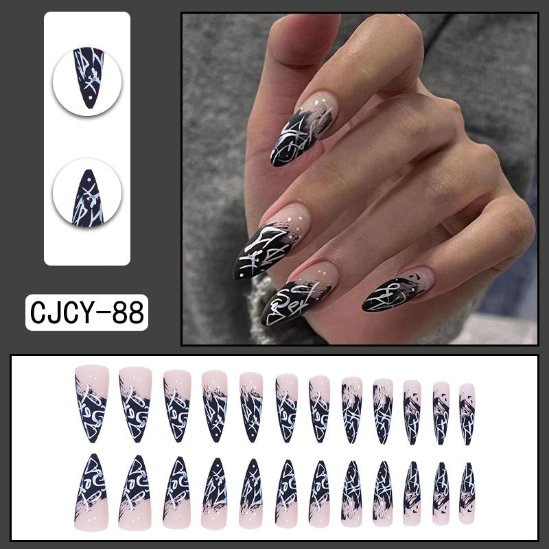 ｛SY-1｝Long section of Europe and the United States wear nail long pointed nail halo gradient plating nail patch nail piece finished products