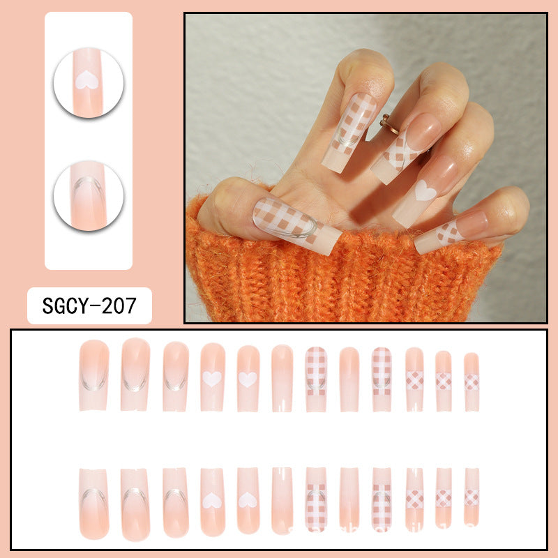 ｛CLM-1｝Europe and the United States long ins style hot girl wearable nail stickers Artificial fingernails press on nails