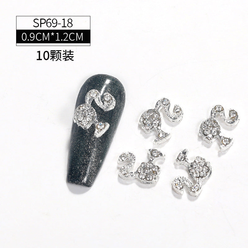 Cross-border hot explosive models Ketty cat nail accessories love wings crown most stock swan nail accessories accessories accessories