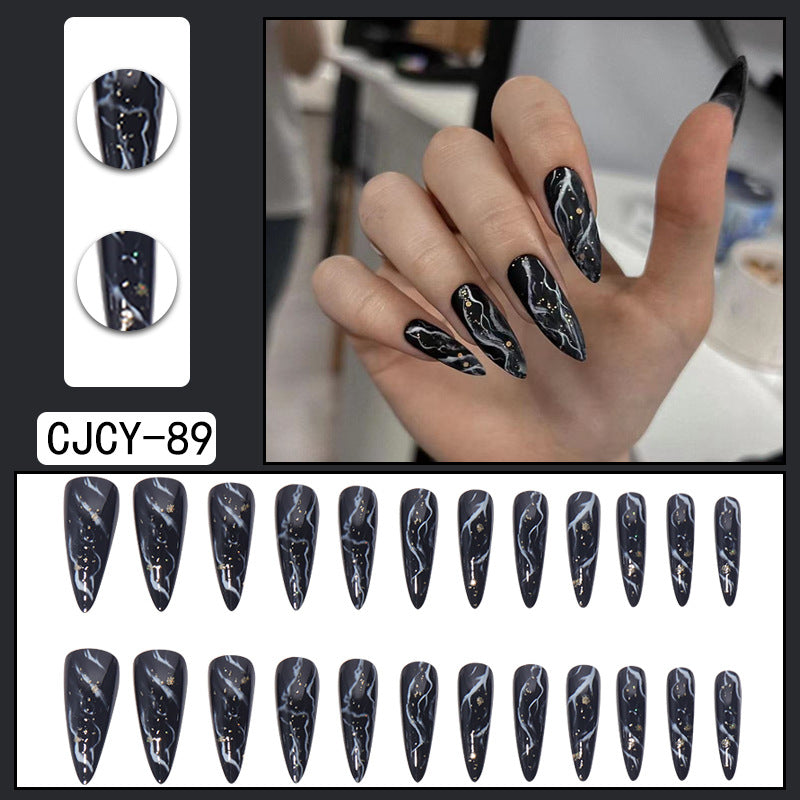 ｛SY-1｝Long section of Europe and the United States wear nail long pointed nail halo gradient plating nail patch nail piece finished products