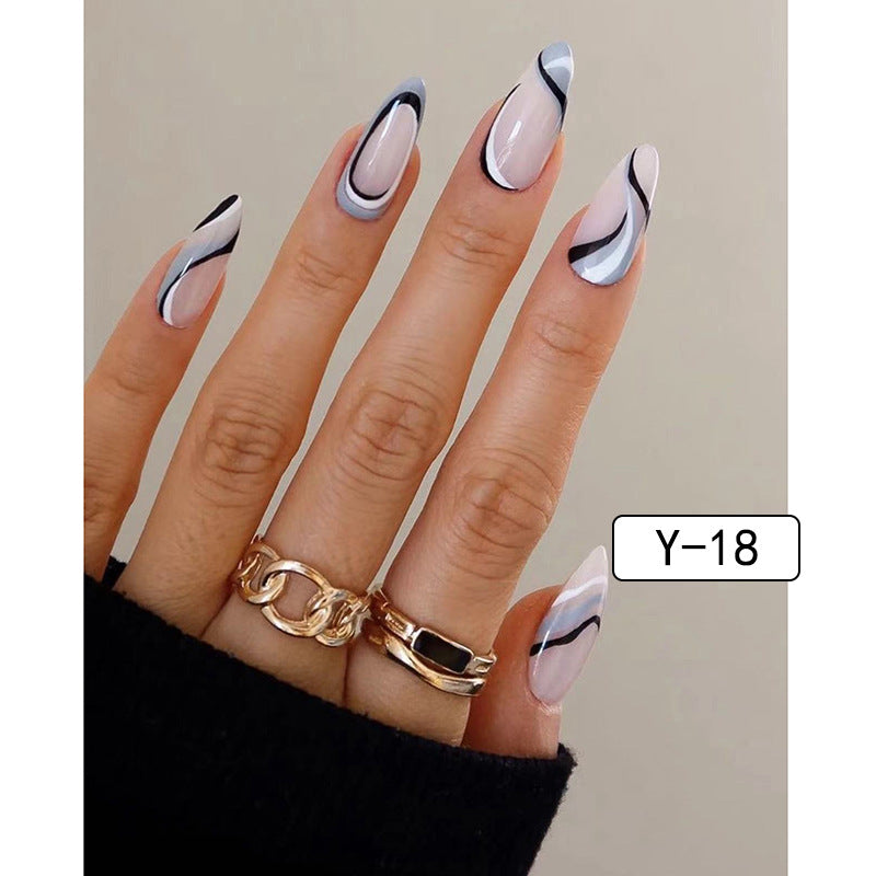 ｛YMJ-1｝Explosive false nail stickers wear nail finished nail piece removable blush nail girls cat eye gradient nail patch