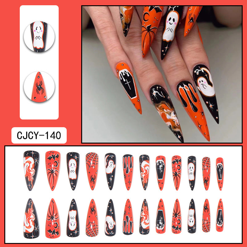 ｛CZJ-1｝Wearable nails long ins fake nails nail patches wearable nail art finished press on nails