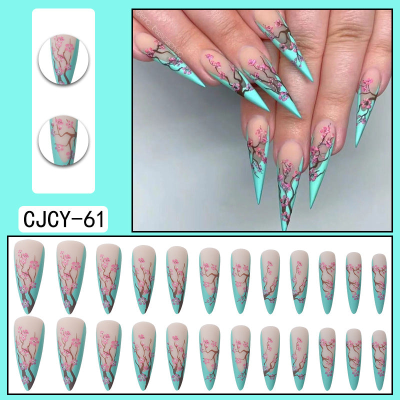 ｛CBCY-1｝Long section Europe and the United States wear nail removable false nail patches pointed nail manicure press on nails