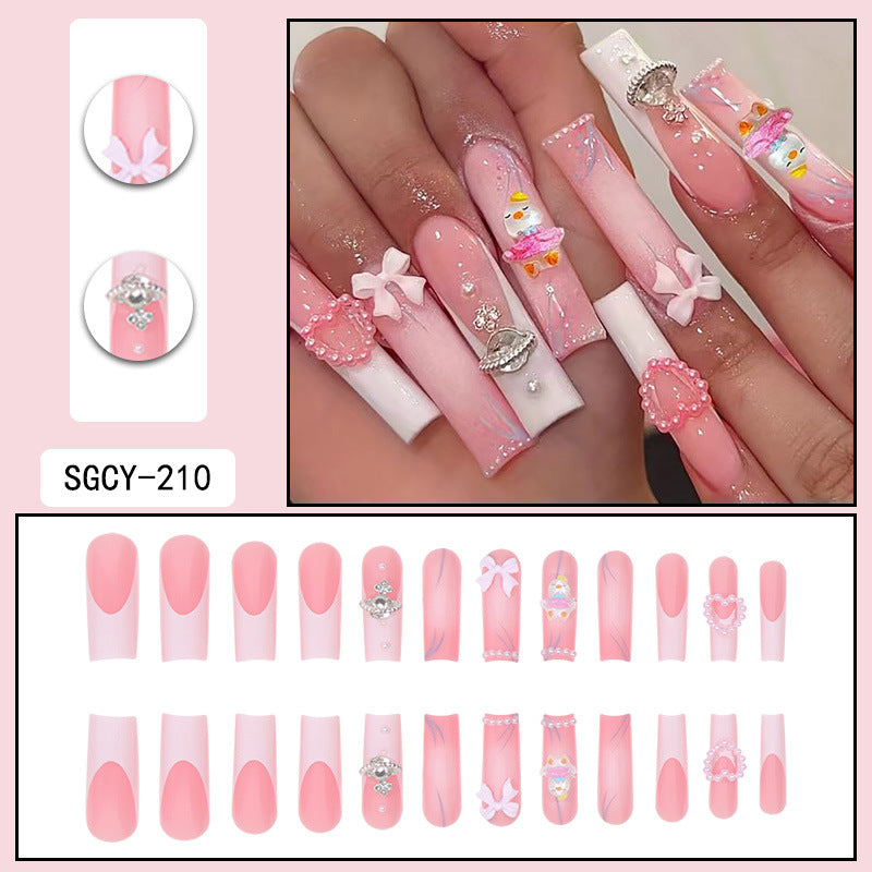 ｛CLM-1｝Europe and the United States long ins style hot girl wearable nail stickers Artificial fingernails press on nails