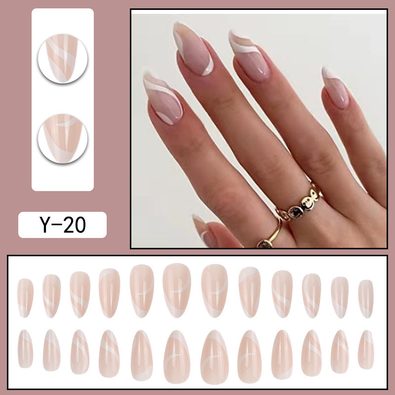 ｛YMJ-1｝Explosive false nail stickers wear nail finished nail piece removable blush nail girls cat eye gradient nail patch