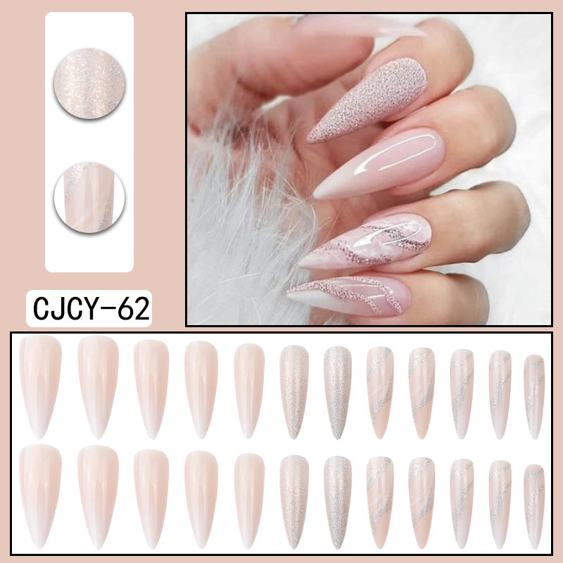 ｛CBCY-1｝Long section Europe and the United States wear nail removable false nail patches pointed nail manicure press on nails