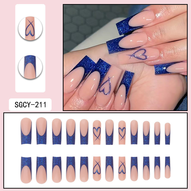 ｛CLM-1｝Europe and the United States long ins style hot girl wearable nail stickers Artificial fingernails press on nails