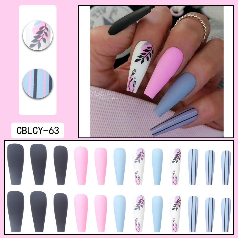 ｛CBCY-1｝Long section Europe and the United States wear nail removable false nail patches pointed nail manicure press on nails