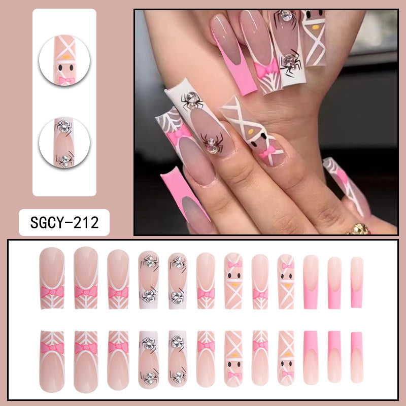 ｛CLM-1｝Europe and the United States long ins style hot girl wearable nail stickers Artificial fingernails press on nails