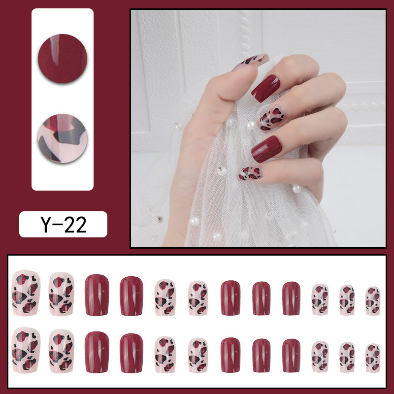 ｛YMJ-2｝Explosive false nail stickers wear nail finished nail piece removable blush nail girls cat eye gradient nail patch