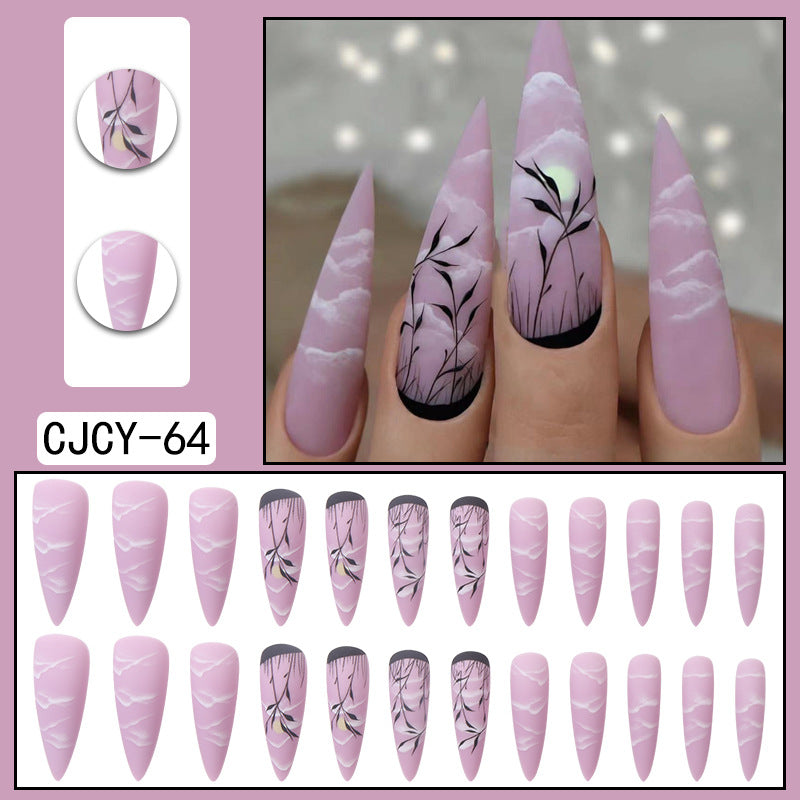 ｛CBCY-1｝Long section Europe and the United States wear nail removable false nail patches pointed nail manicure press on nails