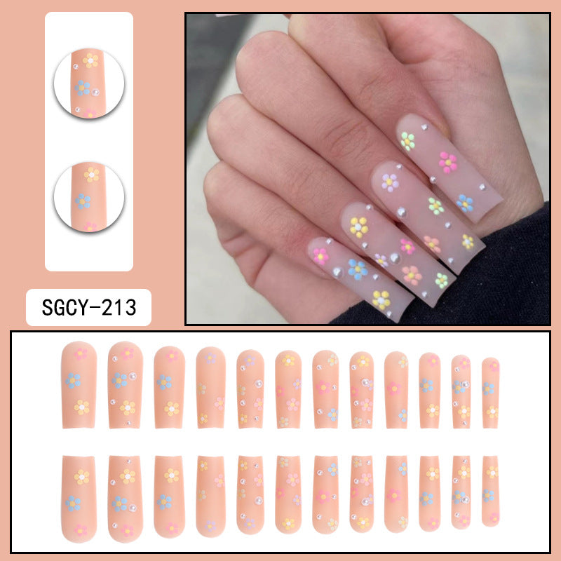 ｛CLM-1｝Europe and the United States long ins style hot girl wearable nail stickers Artificial fingernails press on nails