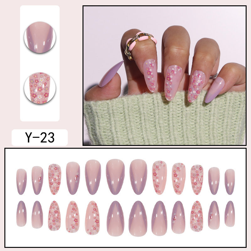 ｛YMJ-2｝Explosive false nail stickers wear nail finished nail piece removable blush nail girls cat eye gradient nail patch