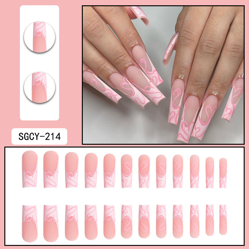 ｛CLM-2｝Europe and the United States long ins style hot girl wearable nail stickers Artificial fingernails press on nails