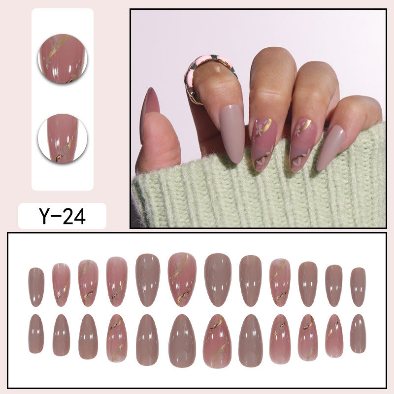 ｛YMJ-2｝Explosive false nail stickers wear nail finished nail piece removable blush nail girls cat eye gradient nail patch