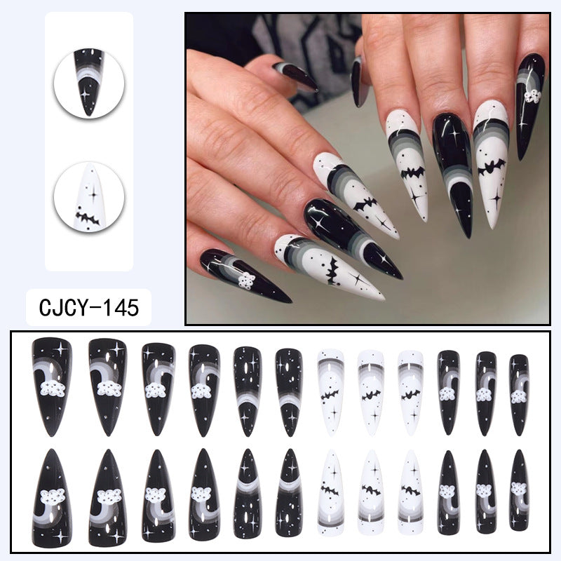 ｛CZJ-2｝Wearable nails long ins fake nails nail patches wearable nail art finished press on nails