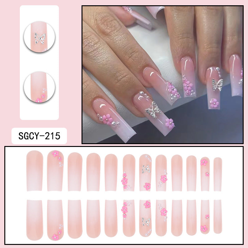 ｛CLM-2｝Europe and the United States long ins style hot girl wearable nail stickers Artificial fingernails press on nails