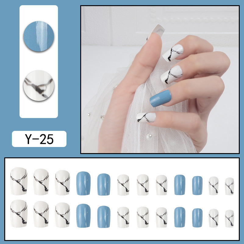 ｛YMJ-2｝Explosive false nail stickers wear nail finished nail piece removable blush nail girls cat eye gradient nail patch