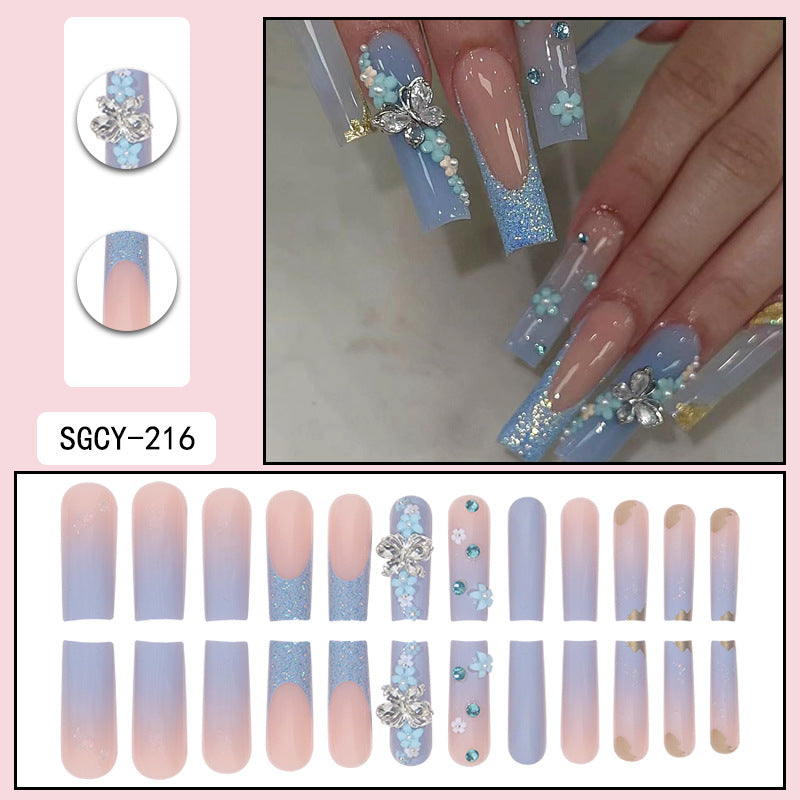 ｛CLM-2｝Europe and the United States long ins style hot girl wearable nail stickers Artificial fingernails press on nails