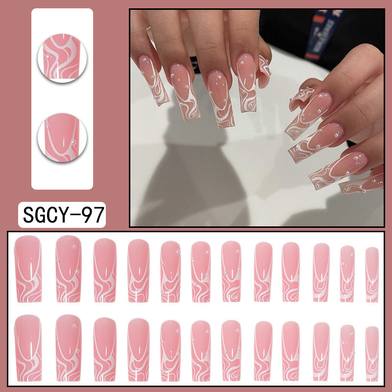 ｛SY-2｝Long section of Europe and the United States wear nail long pointed nail halo gradient plating nail patch nail piece finished products