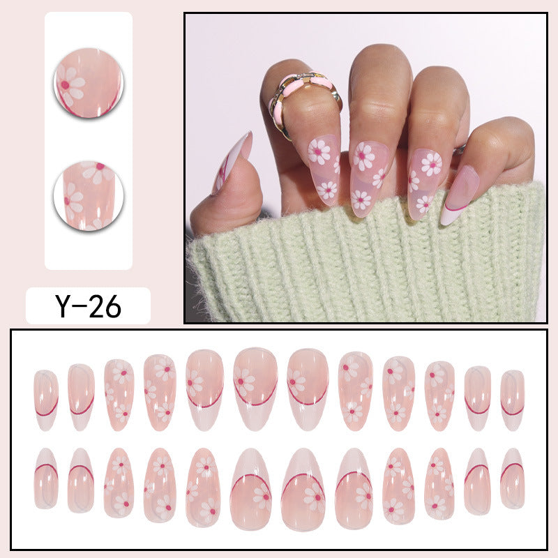 ｛YMJ-2｝Explosive false nail stickers wear nail finished nail piece removable blush nail girls cat eye gradient nail patch