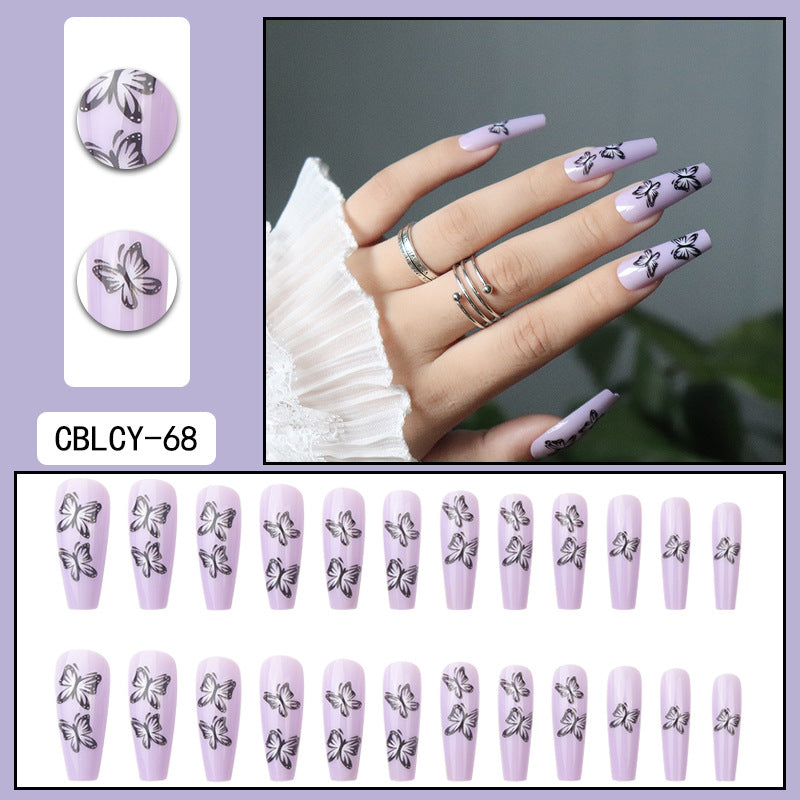 ｛CBCY-2｝Long section Europe and the United States wear nail removable false nail patches pointed nail manicure press on nails