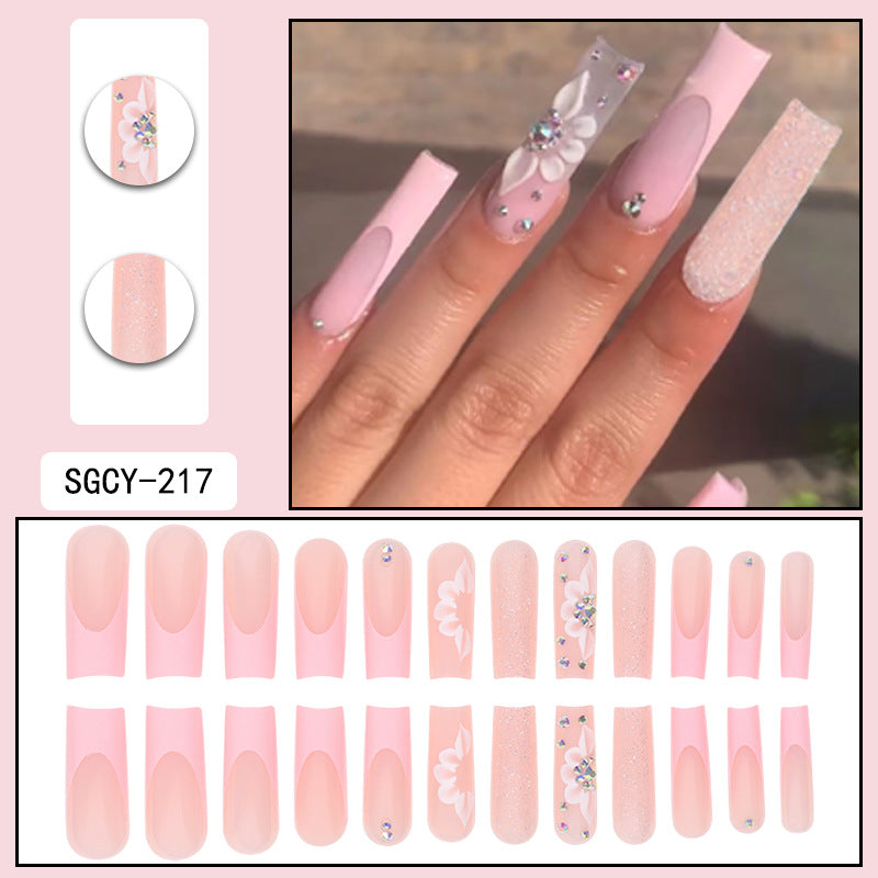 ｛CLM-2｝Europe and the United States long ins style hot girl wearable nail stickers Artificial fingernails press on nails