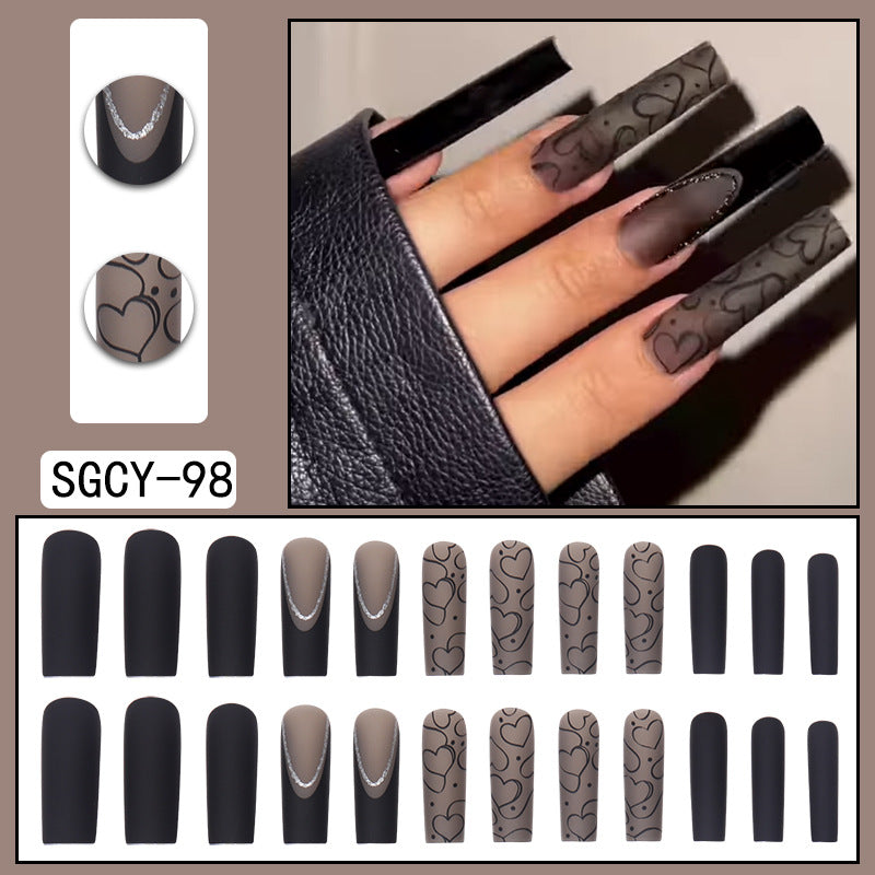 ｛SY-2｝Long section of Europe and the United States wear nail long pointed nail halo gradient plating nail patch nail piece finished products