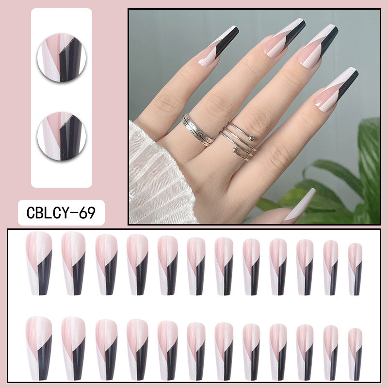 ｛CBCY-2｝Long section Europe and the United States wear nail removable false nail patches pointed nail manicure press on nails