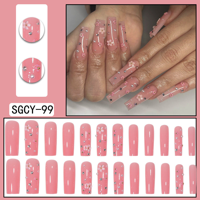 ｛SY-2｝Long section of Europe and the United States wear nail long pointed nail halo gradient plating nail patch nail piece finished products