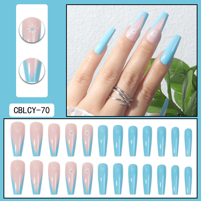 ｛CBCY-2｝Long section Europe and the United States wear nail removable false nail patches pointed nail manicure press on nails