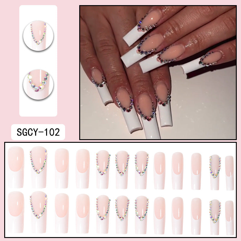 ｛SY-2｝Long section of Europe and the United States wear nail long pointed nail halo gradient plating nail patch nail piece finished products