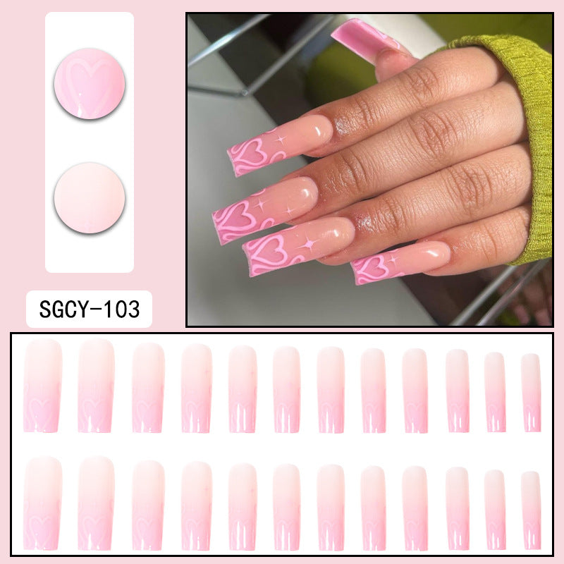 ｛SY-2｝Long section of Europe and the United States wear nail long pointed nail halo gradient plating nail patch nail piece finished products