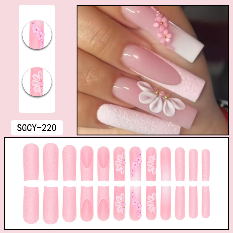 ｛CLM-2｝Europe and the United States long ins style hot girl wearable nail stickers Artificial fingernails press on nails