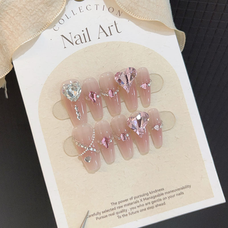 10-piece set of pure handmade wearable nail art decals, nail stickers, finished fake nails