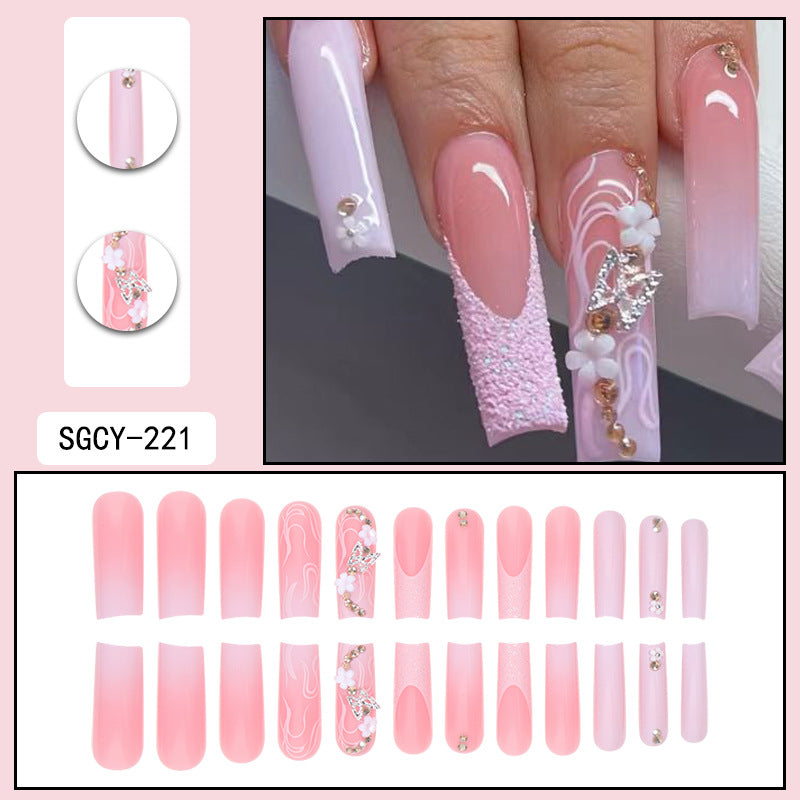 ｛CLM-2｝Europe and the United States long ins style hot girl wearable nail stickers Artificial fingernails press on nails