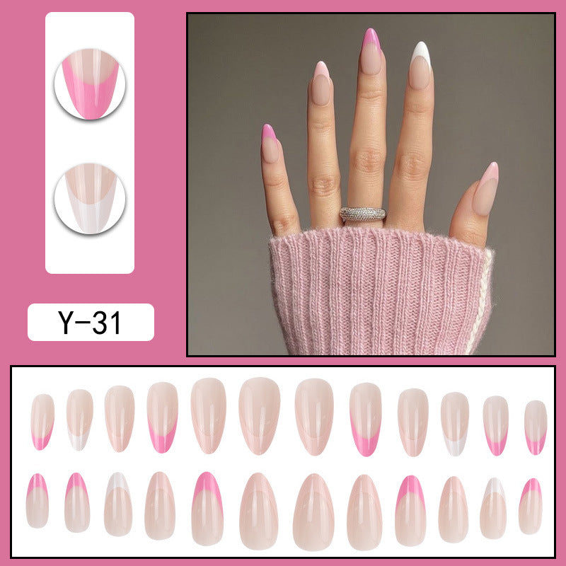 ｛YMJ-2｝Explosive false nail stickers wear nail finished nail piece removable blush nail girls cat eye gradient nail patch