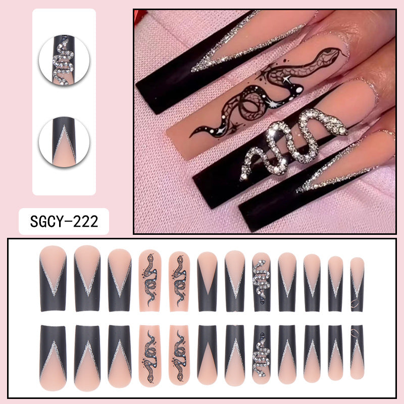 ｛CLM-2｝Europe and the United States long ins style hot girl wearable nail stickers Artificial fingernails press on nails