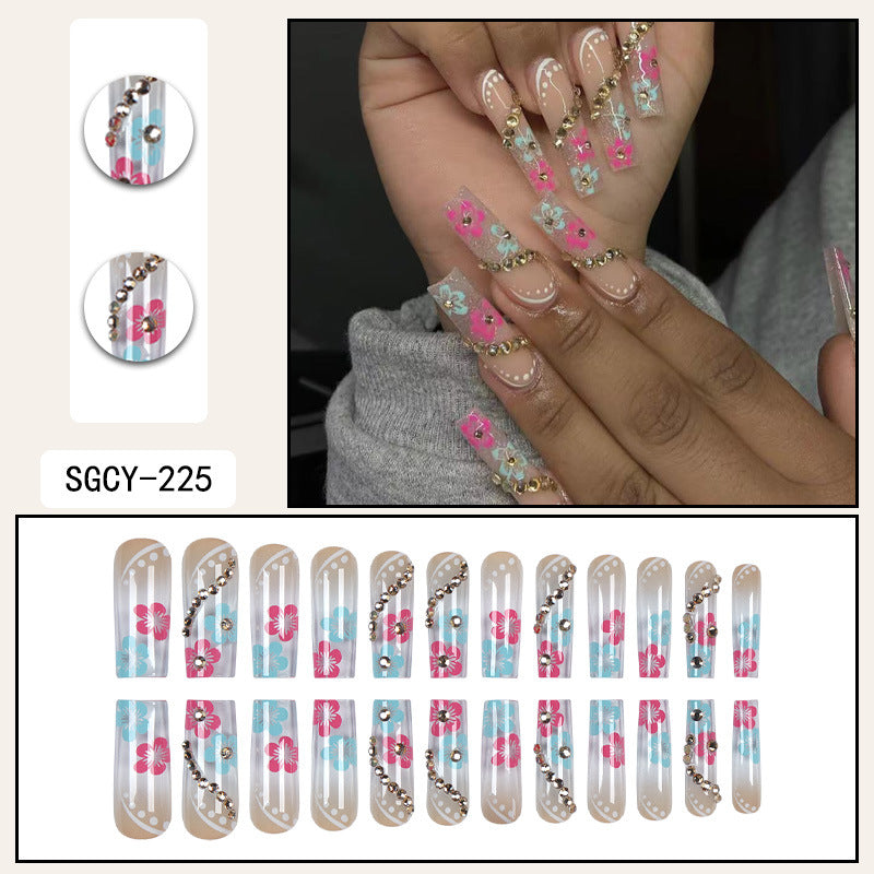 ｛CLM-2｝Europe and the United States long ins style hot girl wearable nail stickers Artificial fingernails press on nails