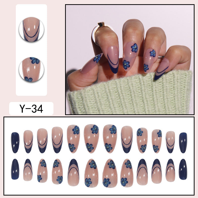 ｛YMJ-2｝Explosive false nail stickers wear nail finished nail piece removable blush nail girls cat eye gradient nail patch