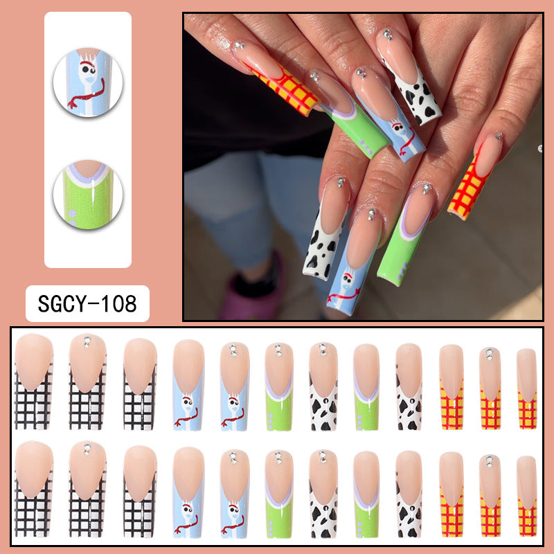 ｛SY-2｝Long section of Europe and the United States wear nail long pointed nail halo gradient plating nail patch nail piece finished products