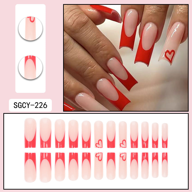 ｛CLM-2｝Europe and the United States long ins style hot girl wearable nail stickers Artificial fingernails press on nails