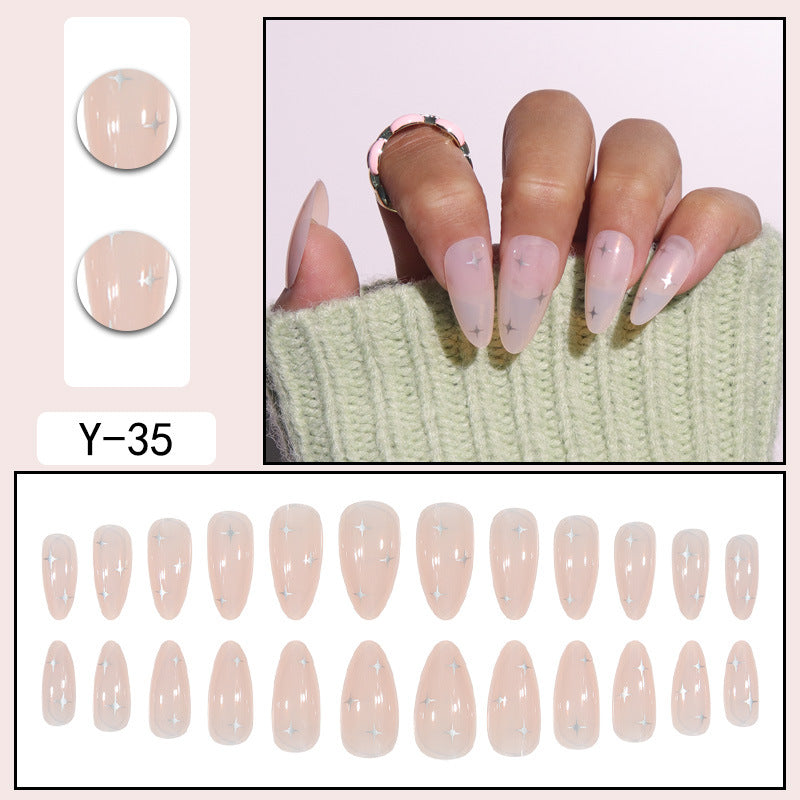 ｛YMJ-2｝Explosive false nail stickers wear nail finished nail piece removable blush nail girls cat eye gradient nail patch