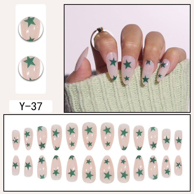 ｛YMJ-2｝Explosive false nail stickers wear nail finished nail piece removable blush nail girls cat eye gradient nail patch