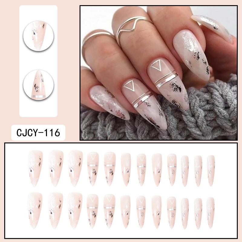 ｛SY-2｝Long section of Europe and the United States wear nail long pointed nail halo gradient plating nail patch nail piece finished products