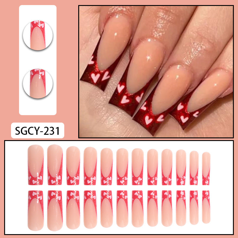 ｛CLM-2｝Europe and the United States long ins style hot girl wearable nail stickers Artificial fingernails press on nails