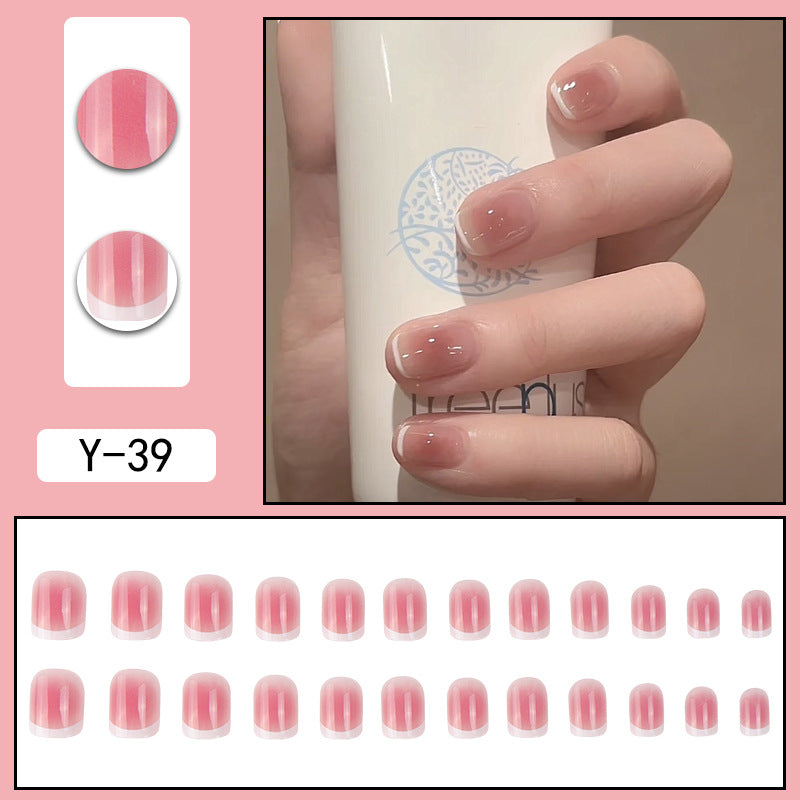 ｛YMJ-2｝Explosive false nail stickers wear nail finished nail piece removable blush nail girls cat eye gradient nail patch