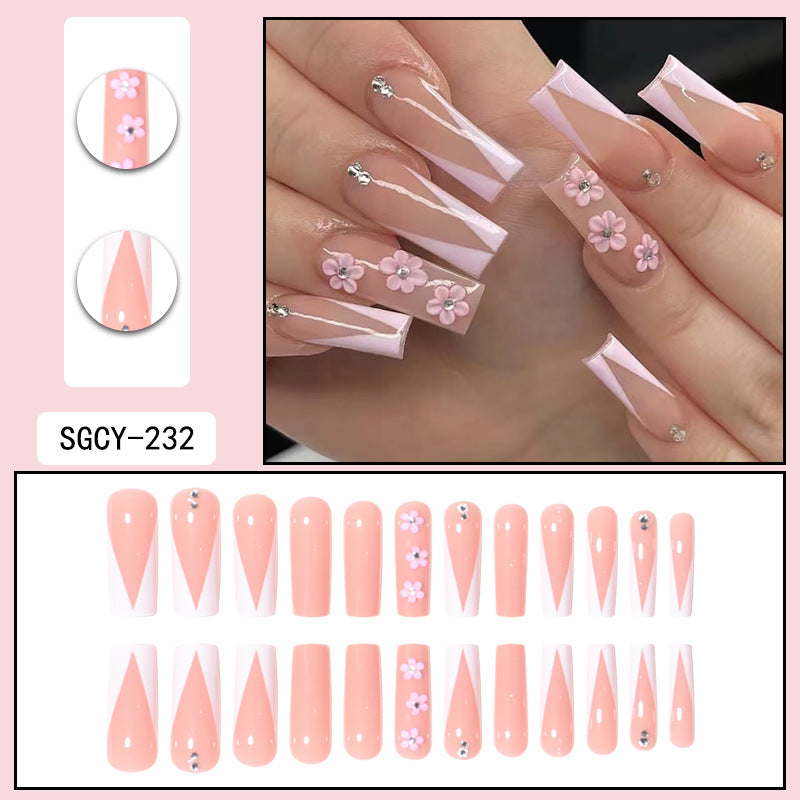 ｛CLM-2｝Europe and the United States long ins style hot girl wearable nail stickers Artificial fingernails press on nails